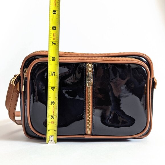 Valentina Black Patent Leather Crossbody Purse Bag - Picture 12 of 12